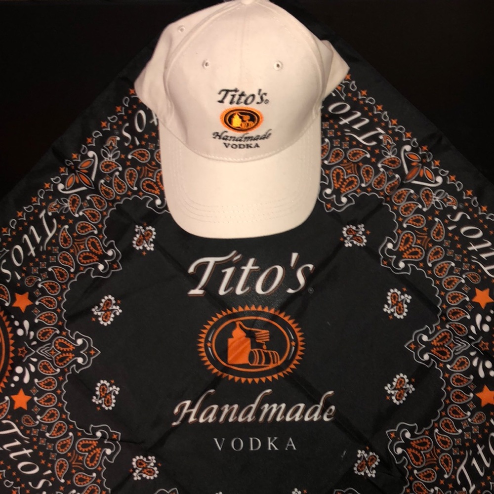 Tito’s Handmade Vodka Baseball Hat & Bandanna New